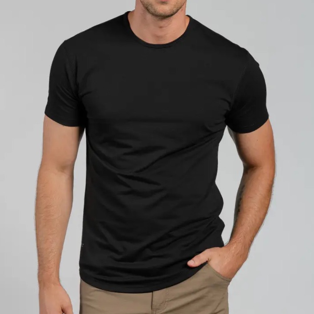 BYLT Drop-Cut Signature Short Sleeve Shirt in Black Men’s Small NEW Slim Fit